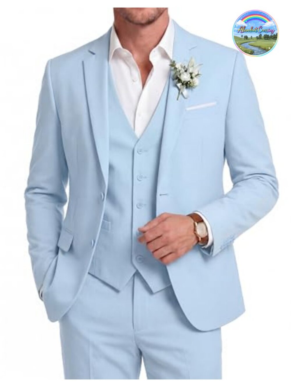 Men's 3 Piece Linen Suit Set Blazer Vest Pants for Wedding Business Prom